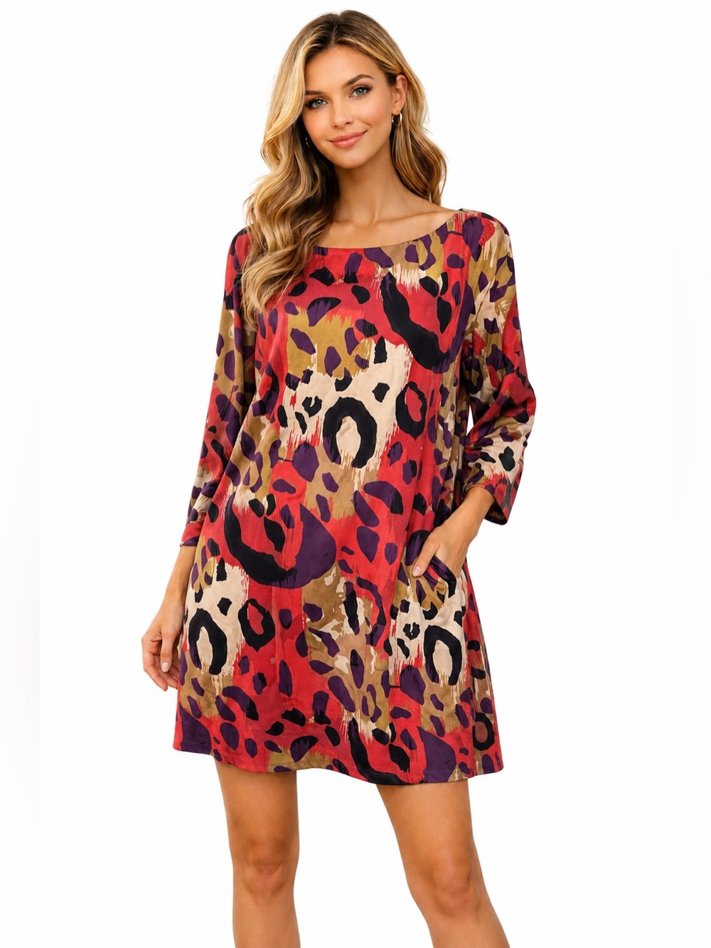 Diane von Furstenberg DVF Silk Leopard Print Shift Dress Size 8